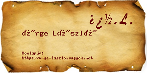 Ürge László névjegykártya